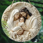 Décoration Murale Chrétienne à Relief Sainte Famille Baptême -
