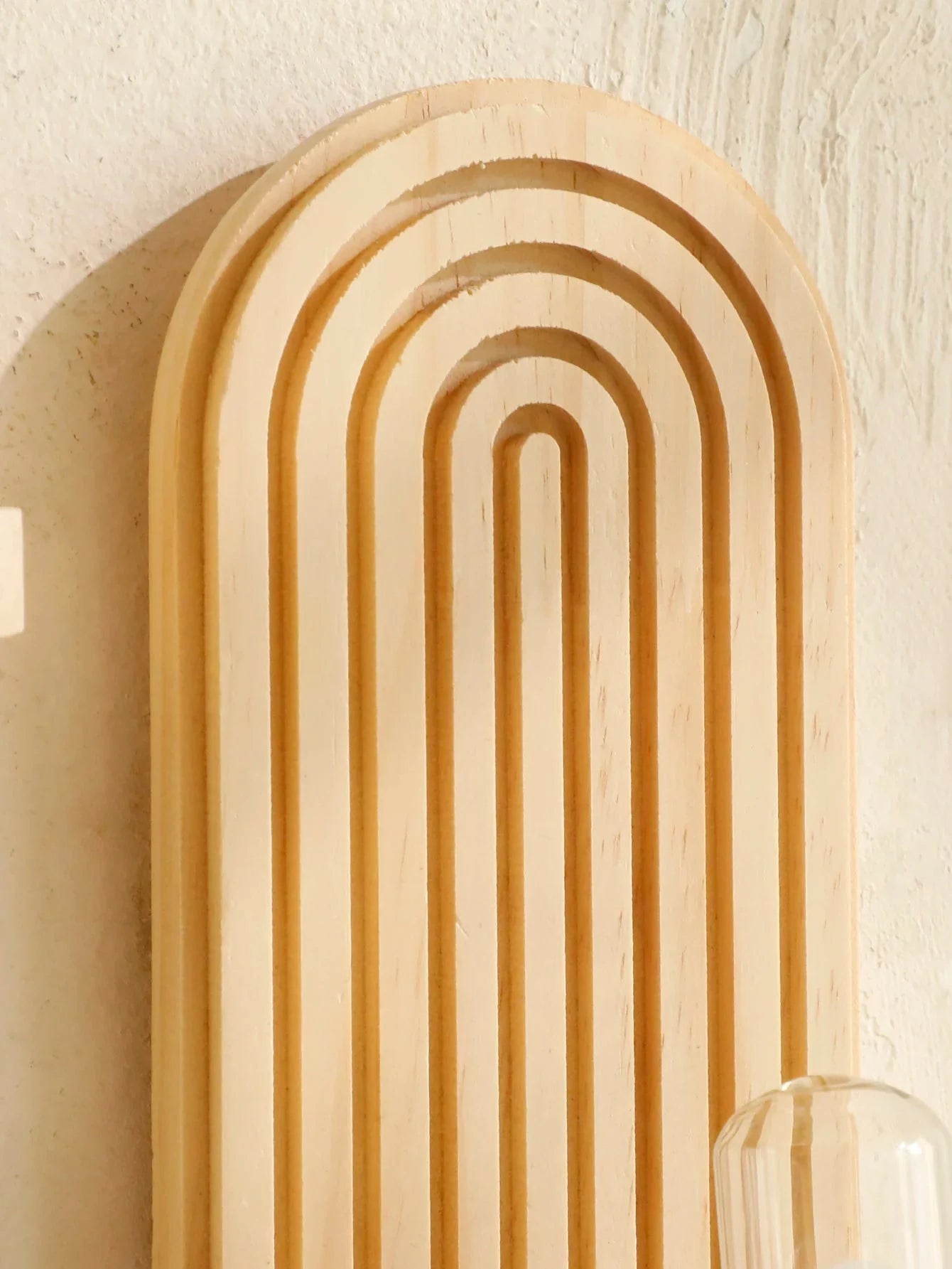 Décoration Murale Étagère Bois Strié Bohème - A