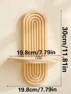 Décoration Murale Étagère Bois Strié Bohème - C