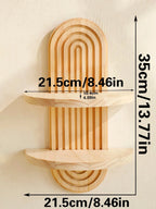 Décoration Murale Étagère Bois Strié Bohème - D