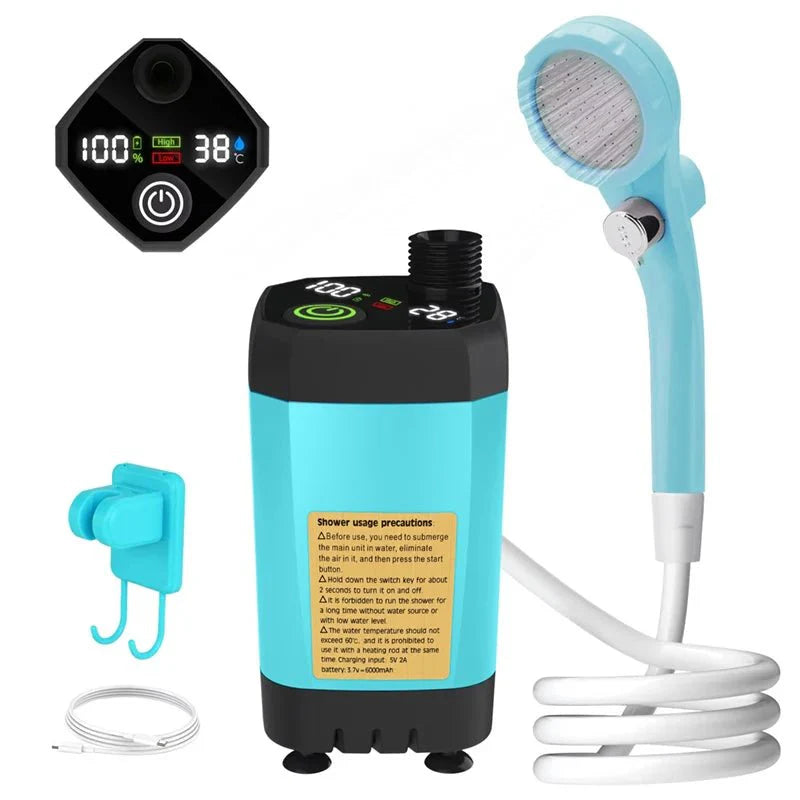 Douche Camping Portable Électrique - Bleu