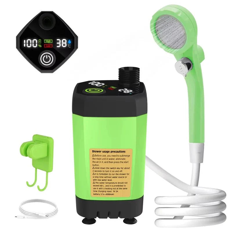 Douche Camping Portable Électrique - Vert