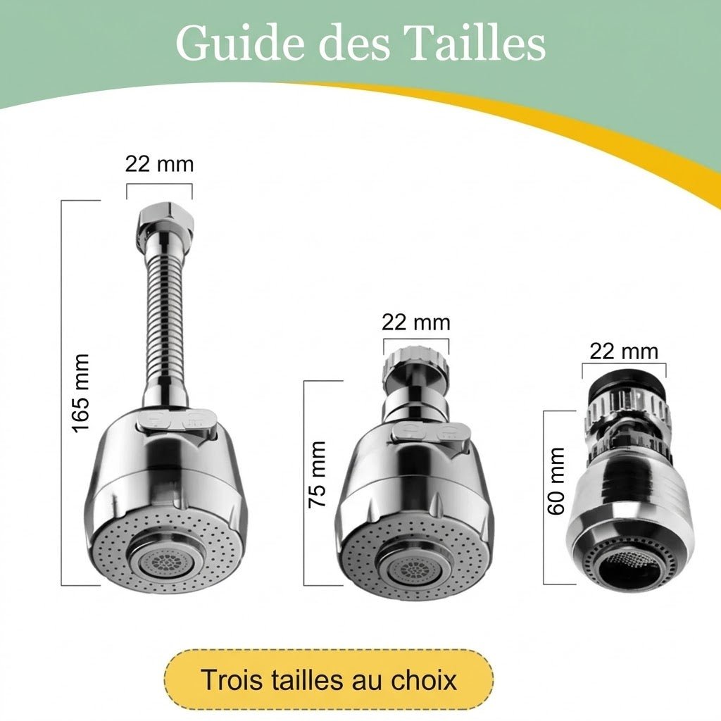 Douchette Flexible Orientable 360° pour Robinet - A