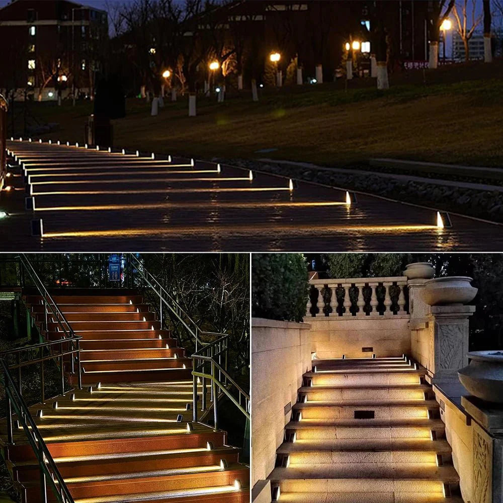 Éclairage LED Solaire pour Escalier Waterproof IP67 - Blanc chaud