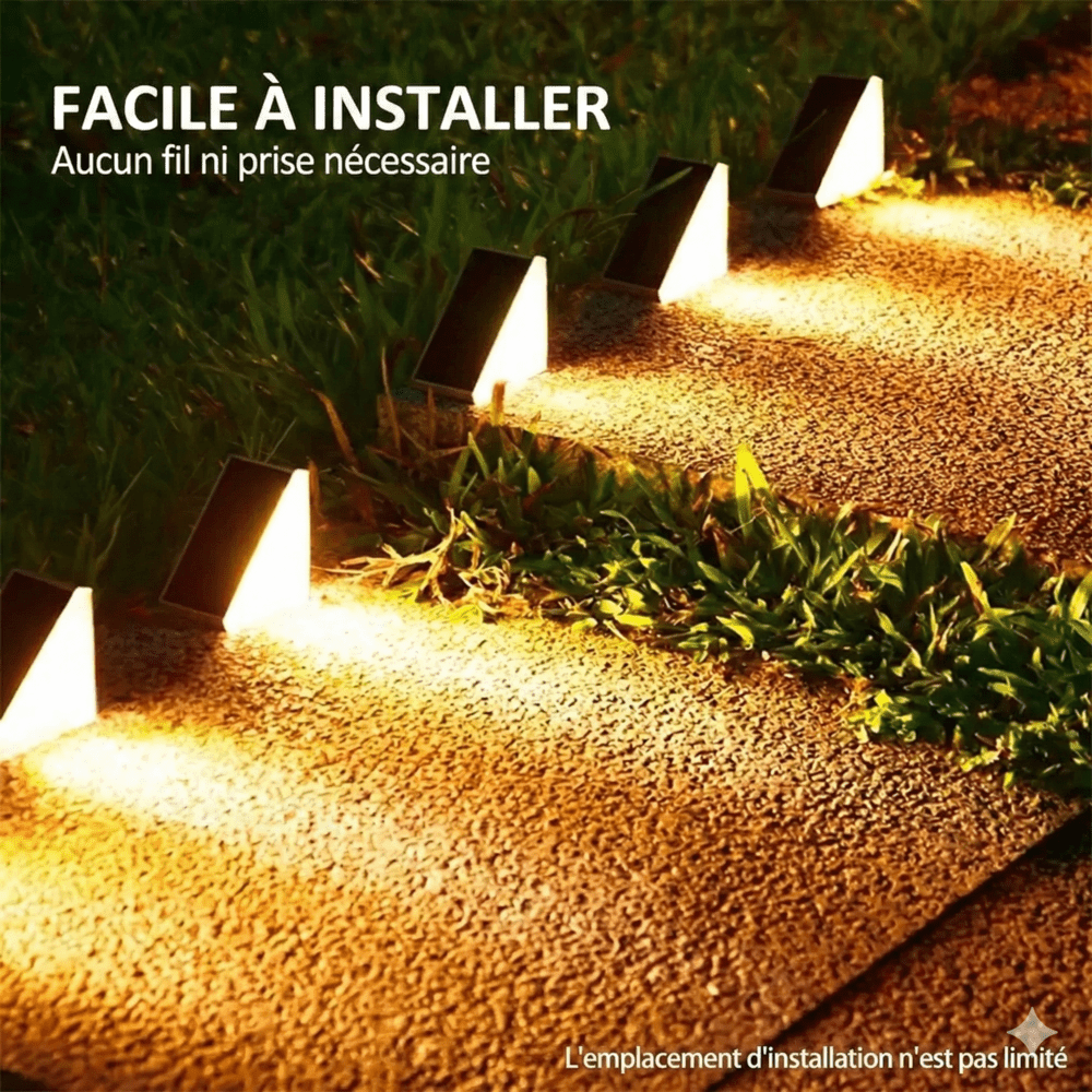 Éclairage LED Solaire pour Escalier Waterproof IP67 - Blanc chaud