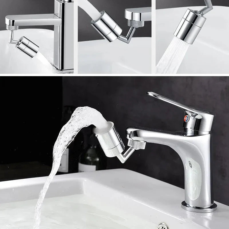 Embout Robinet Universel Rotatif 720° Double Jet - Noir