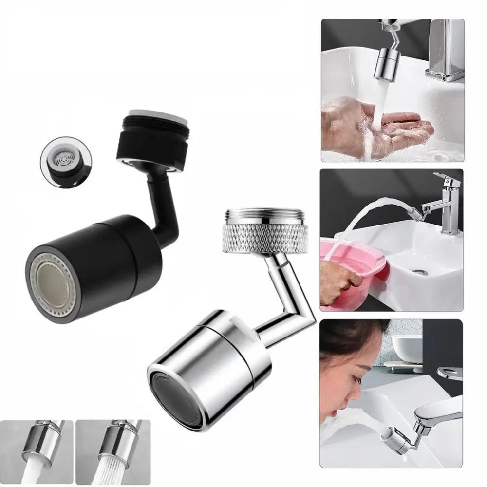 Embout Robinet Universel Rotatif 720° Double Jet - Noir