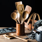 Ensemble d'Ustensiles de Cuisine en Bois -