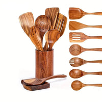 Ensemble d'Ustensiles de Cuisine en Bois -