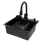 Évier Cuisine Noir Encastrable 1 Bac - 45x40cm
