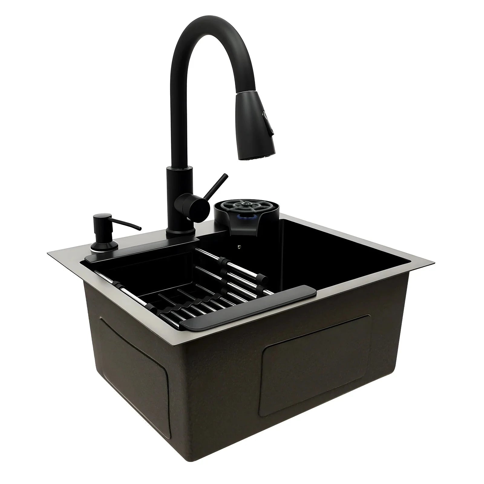 Évier Cuisine Noir Encastrable 1 Bac - 45x40cm