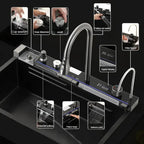 Évier de Cuisine en Acier Inoxydable Noir - Noir 75x45 TYPE 3