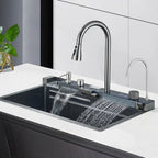 Évier de Cuisine en Acier Inoxydable Noir - Noir 75x45 TYPE 3