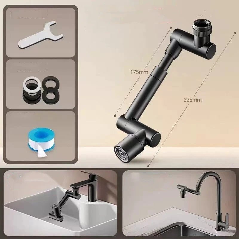 Extension Robinet Bras Articulé Métal 1440° - Noir mat