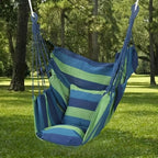Fauteuil Hamac Suspendu en Tissu Rayé - Vert