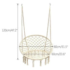 Fauteuil Suspendu en Macramé Style Bohème - Beige