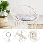 Fauteuil Suspendu en Macramé Style Bohème - Beige