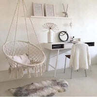 Fauteuil Suspendu en Macramé Style Bohème - Gris