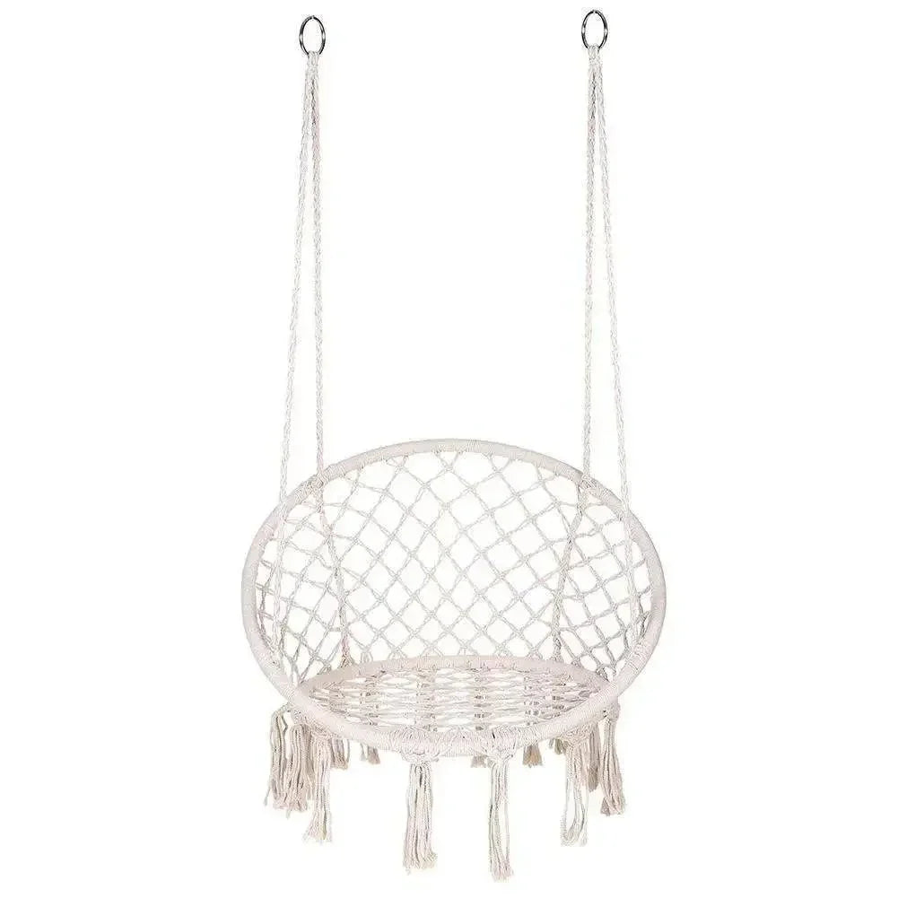 Fauteuil Suspendu en Macramé Style Bohème - Noir