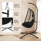 Fauteuil Suspendu Oeuf sur Pied - Noir