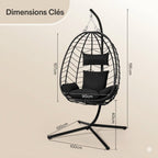 Fauteuil Suspendu Oeuf sur Pied - Noir