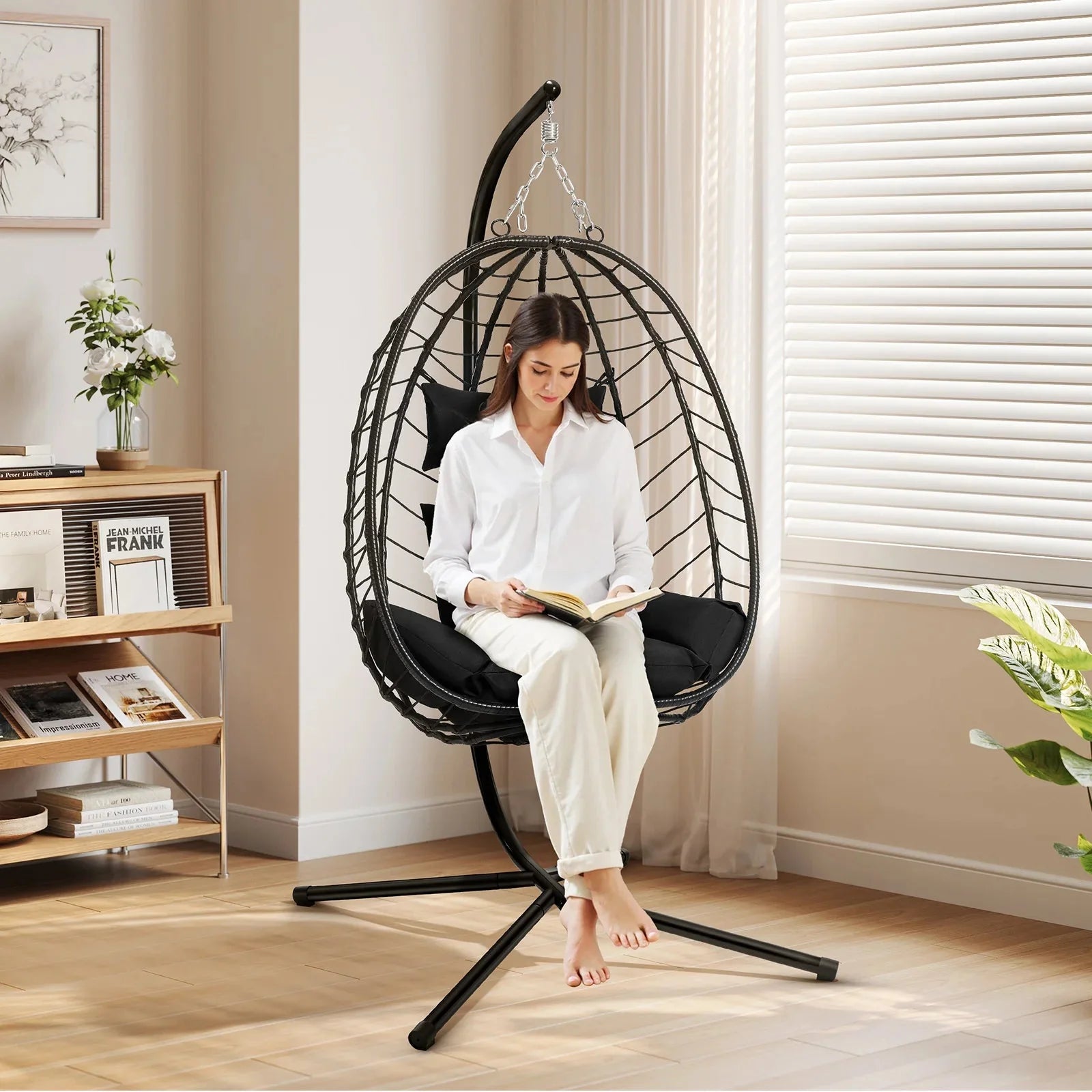 Fauteuil Suspendu Oeuf sur Pied - Noir