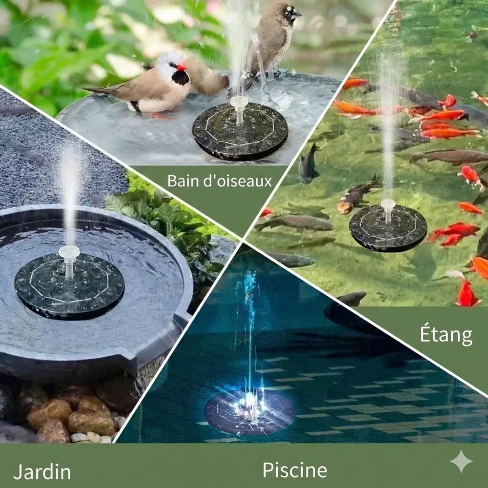 Fontaine Solaire pour Bassin LED 3,5W 18CM Diamètre - 