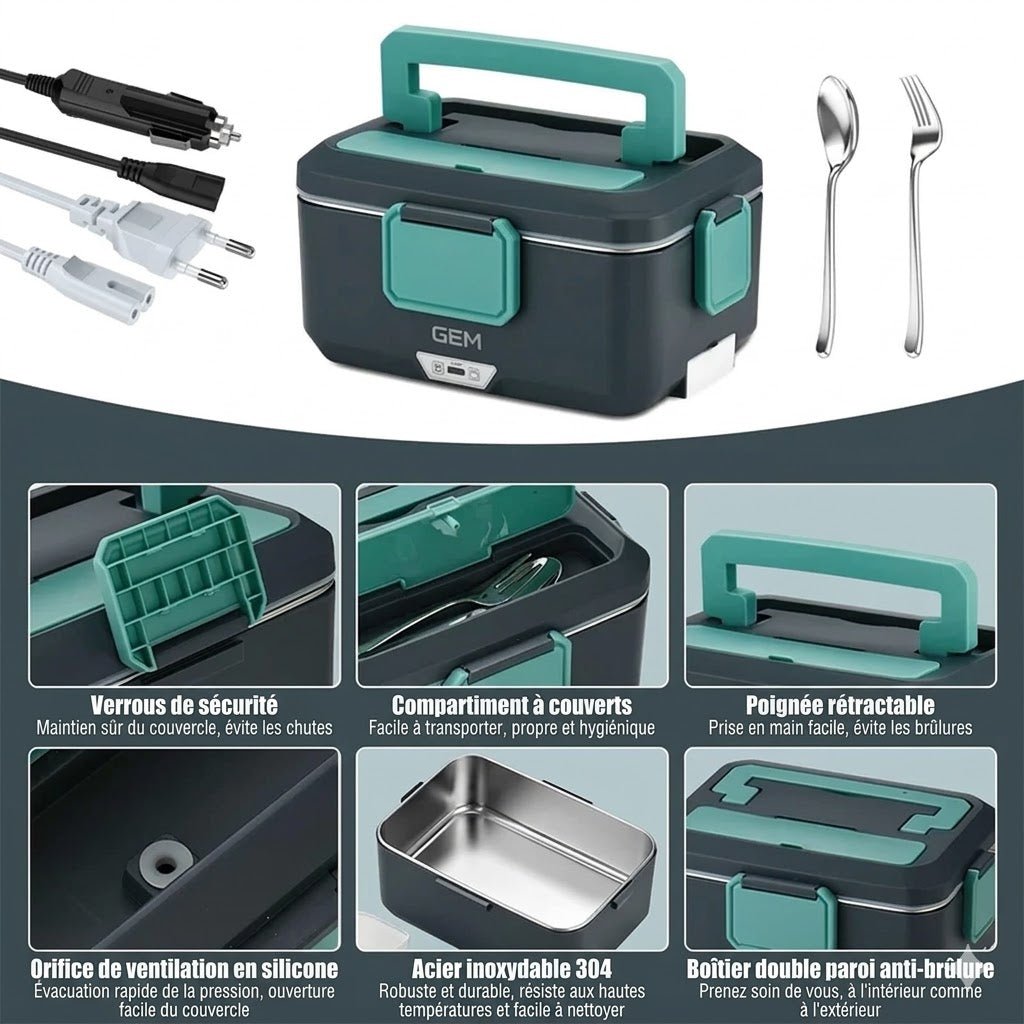 Gamelle Chauffante Électrique - Gris 60W 1.5L