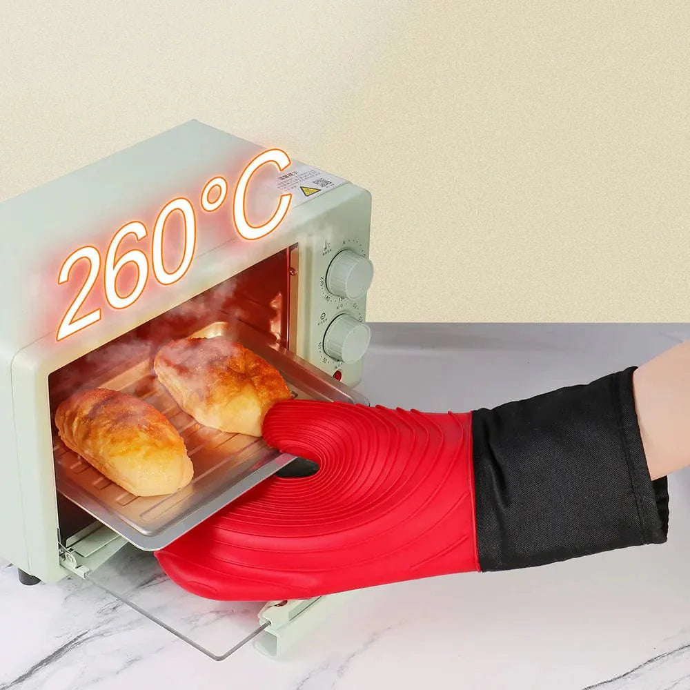 Gants de Cuisine Four Silicone - Noir