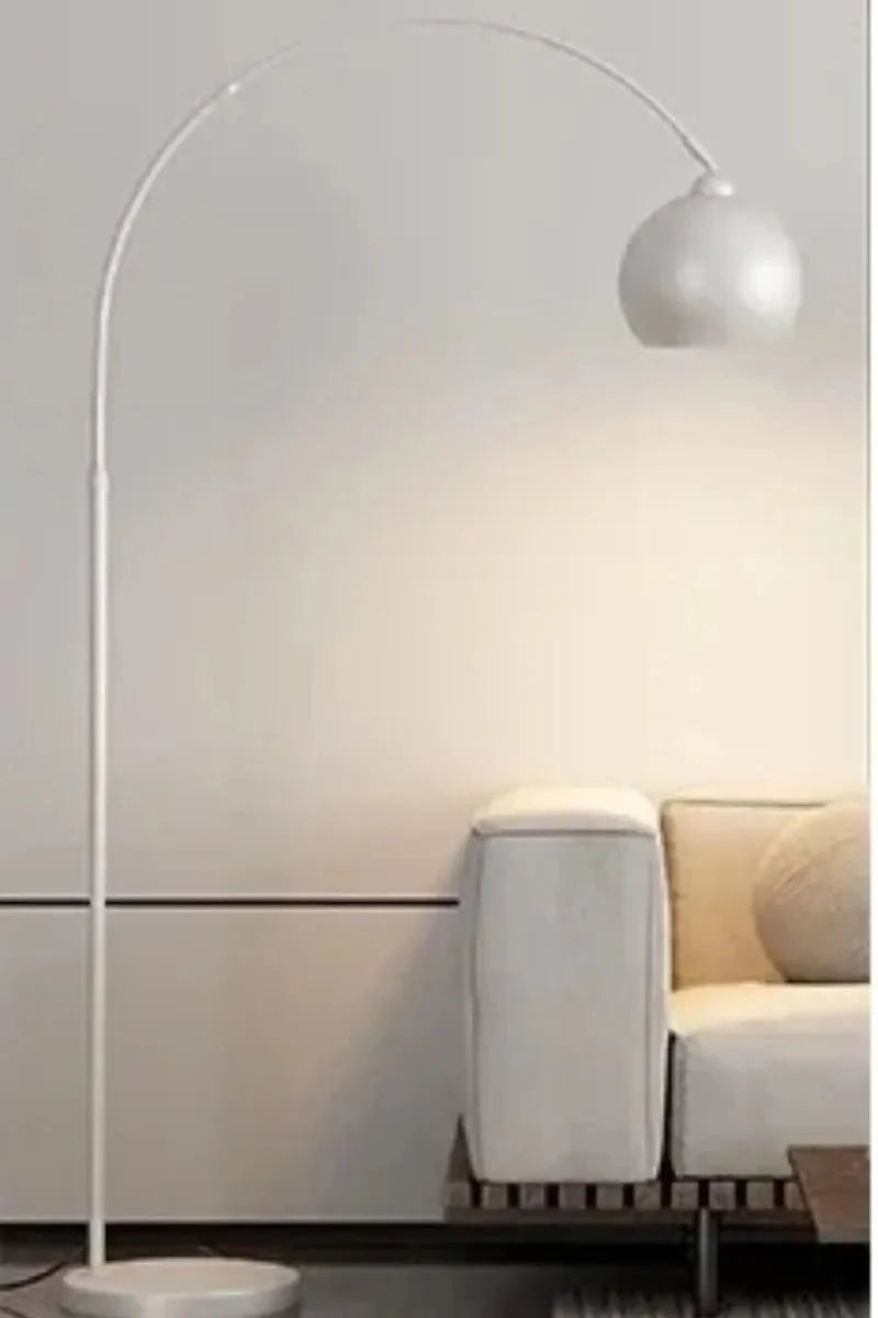 Grand Lampadaire Arc Métal Design Contemporain - Blanc