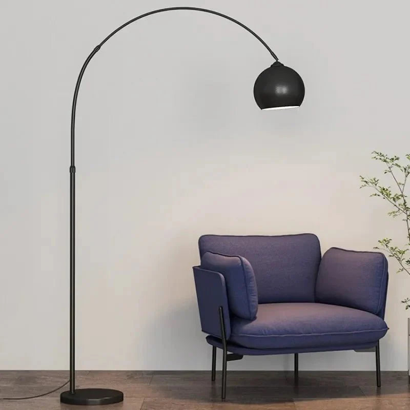 Grand Lampadaire Arc Métal Design Contemporain - Noir