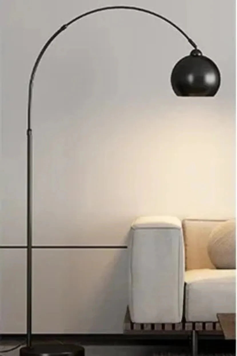 Grand Lampadaire Arc Métal Design Contemporain - Noir