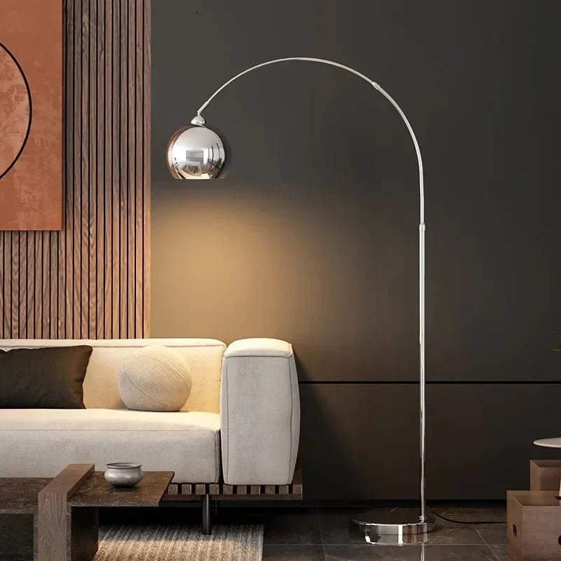 Grand Lampadaire Arc Métal Design Contemporain - Noir