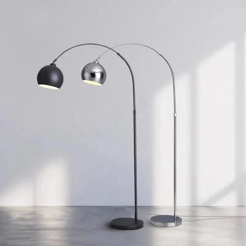 Grand Lampadaire Arc Métal Design Contemporain - Noir