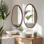 Grand Miroir Mural Organique Cadre Bois - L (74.3x110cm)