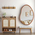 Grand Miroir Mural Organique Cadre Bois - L (74.3x110cm)