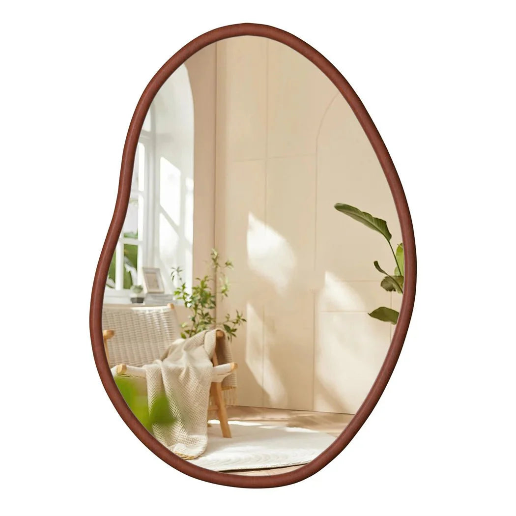 Grand Miroir Mural Organique Cadre Bois - L (74.3x110cm)