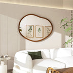 Grand Miroir Mural Organique Cadre Bois - L (74.3x110cm)