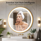Grand Miroir Rond LED Rétroéclairé 3 Couleurs - 60CM