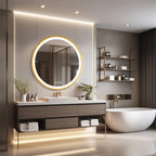 Grand Miroir Rond LED Rétroéclairé 3 Couleurs - 80CM