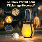 Grande Lanterne Solaire Effet Flamme -