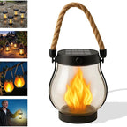 Grande Lanterne Solaire Effet Flamme -