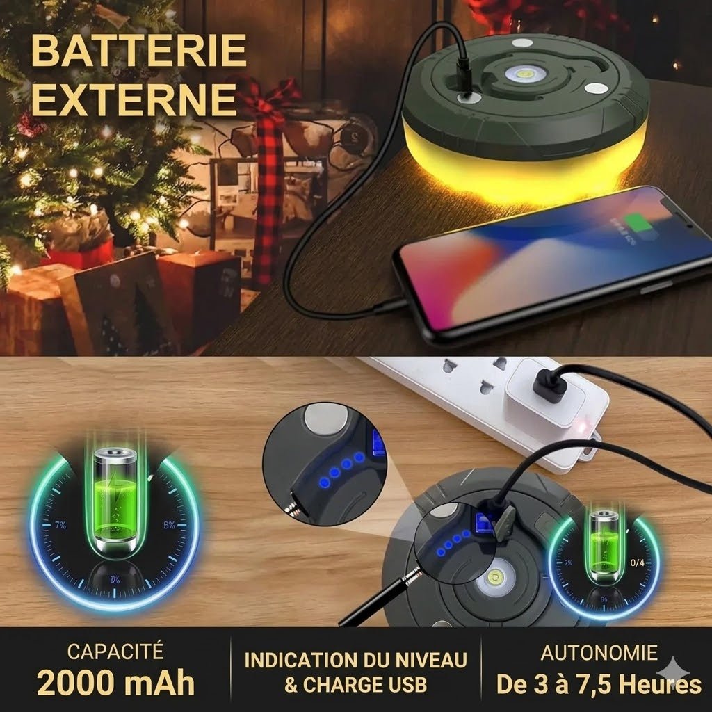 Guirlande LED Rétractable Camping Multifonctions - RGB