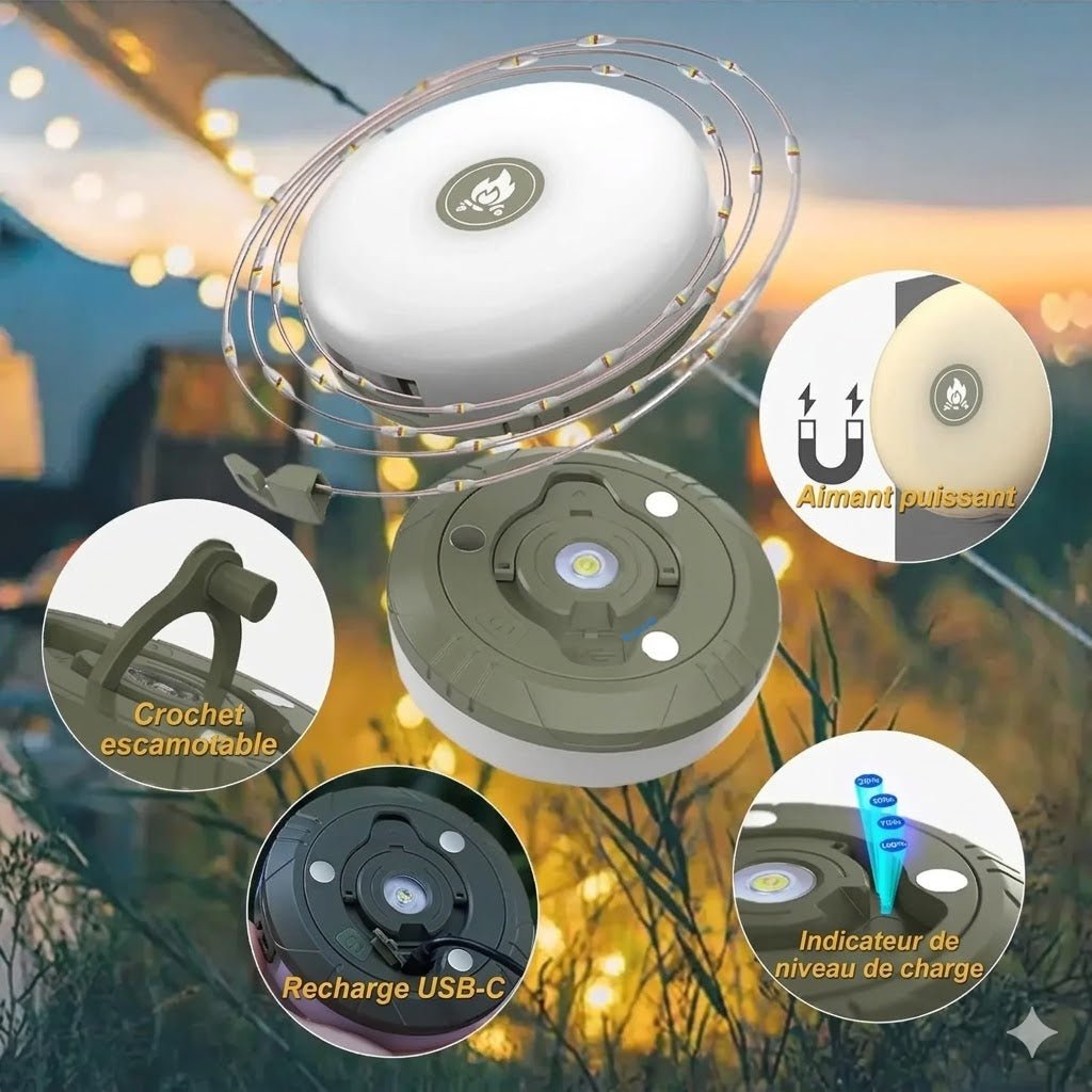 Guirlande LED Rétractable Camping Multifonctions - RGB