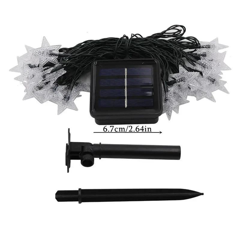 Guirlande LED Solaire Extérieure Étoiles - Blanc chaud