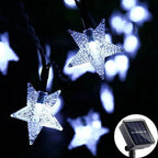 Guirlande LED Solaire Extérieure Étoiles - Blanc froid