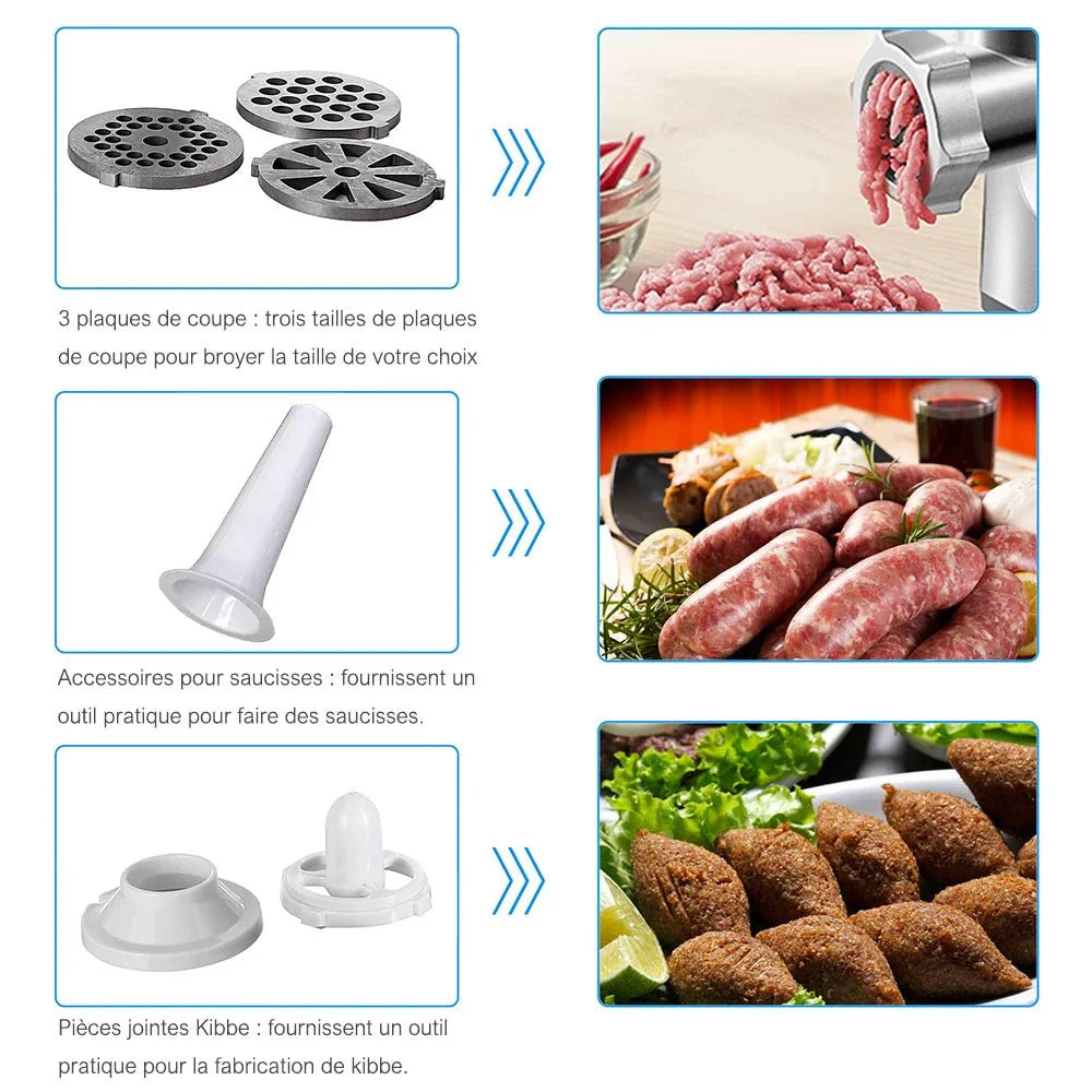 Hachoir a Viande Inox Électrique -