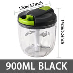 Hachoir Herbes Manuel - 900ML Noir
