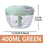 Hachoir Manuel 5 Lames - 400ML Vert