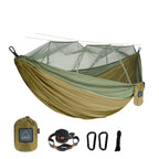 Hamac 2 Places Camping avec Moustiquaire - Khaki